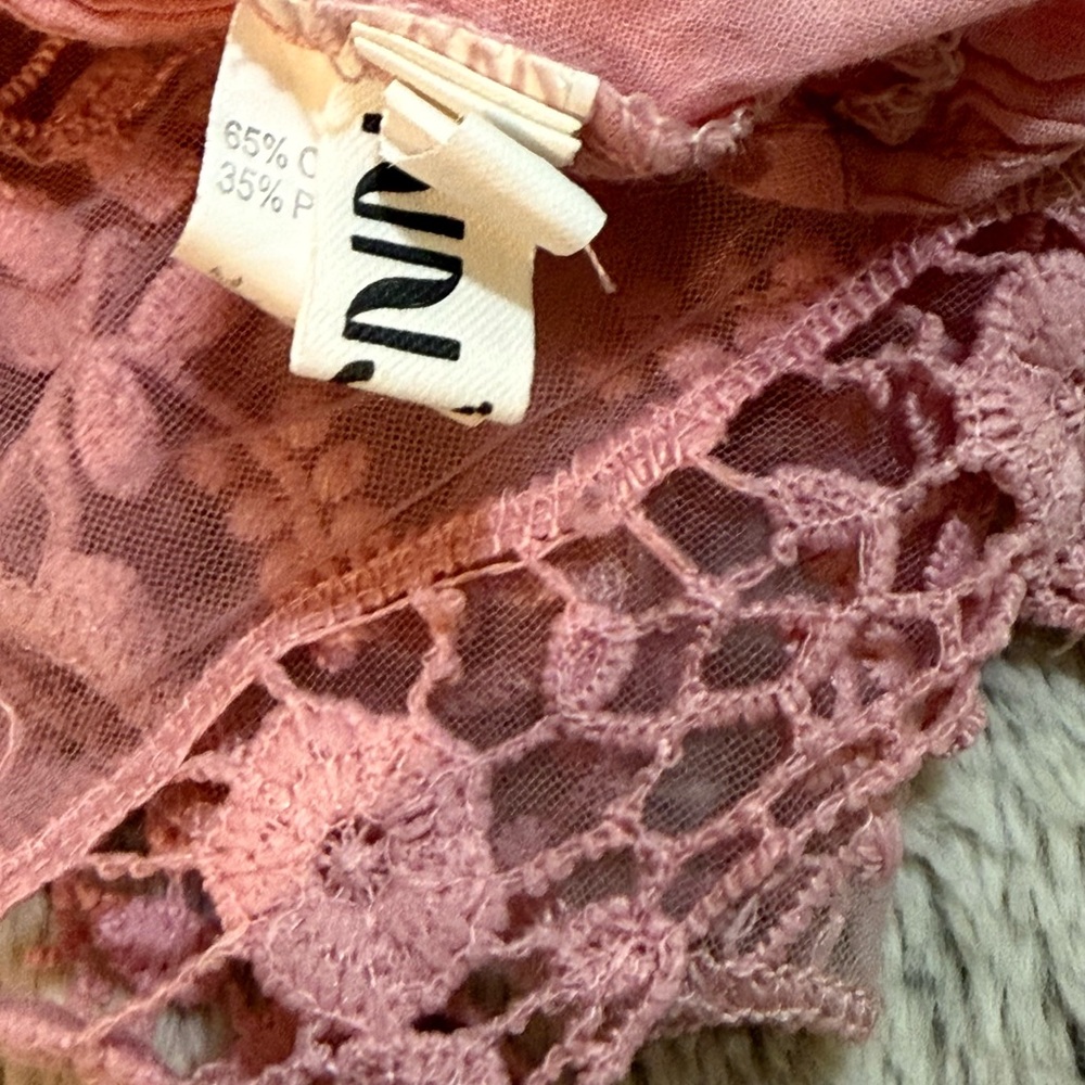 NJXD Pink Lace Floral Dress - Picture 7 of 7